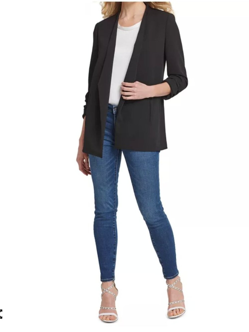 NWT DKNY Essential Open Front Jacket Black Medium MSRP $99